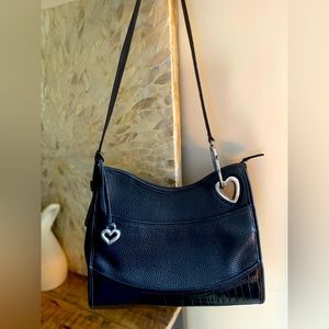 BRIGHTON Leather Shoulder Bag with Heart Clasp
